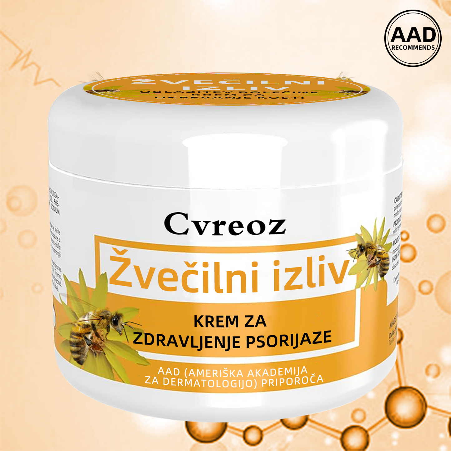 🌈Cvreoz krem za zdravljenje psorijaza z medonosjem (👨⚕Priporoča AAD)🐝🐝