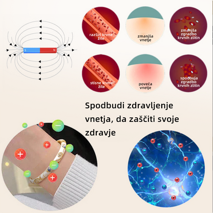 CZTICLE™ ZAPIRALNO Emaljirano 🔥Limfna Magnetna Terapija Zlata Zapestnica💟